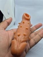 Silicone textured personal wellness sleeve – soft stretchable stimulation cover for men’s private self-care